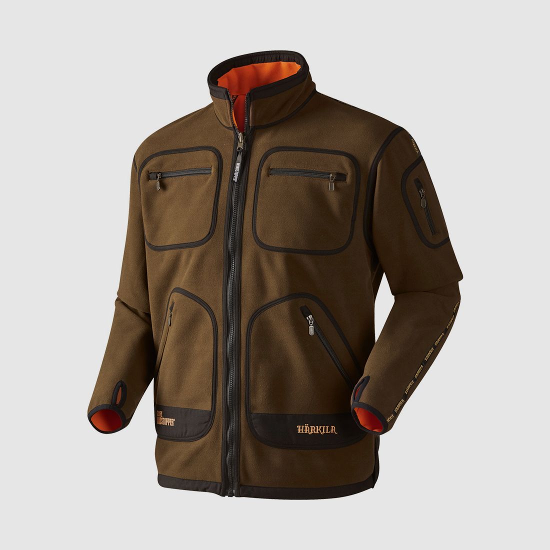 Härkila Fleecejacke Kamko Green - Orange Blaze