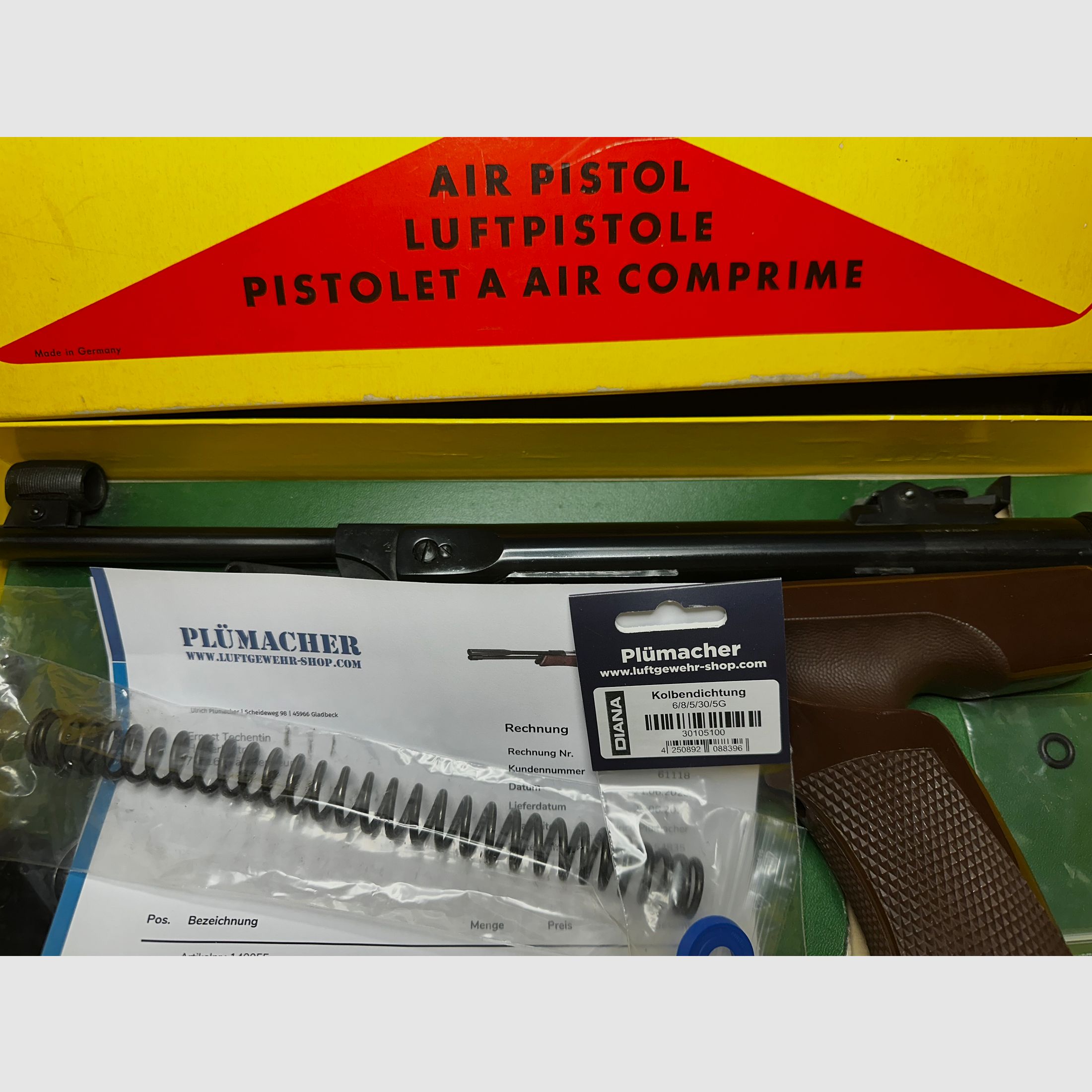 DIANA pistola de aire Mod.5, nuevo resorte de pistón, O-ring, kit de reparación de fuelle