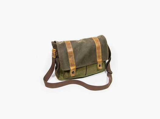 STEINKAUZ Waxcotton/Loden-Tasche „Landeck“, Moosgrün/Wax-Oliv