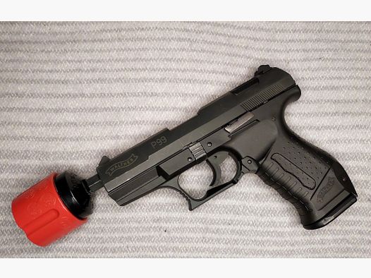 Walther P99 Schreckschuss Pistole 9mm P.A.K. (PTB 762) mit Multiabschussbecher