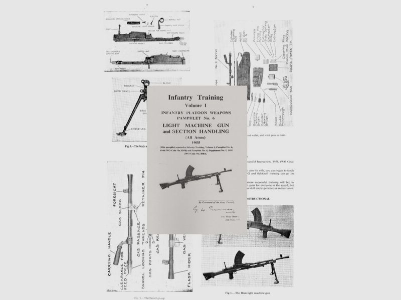 Nachdruck der englischen Ausbildungsvorschrift für das leichte BREN-Maschinengewehr von 1955.
