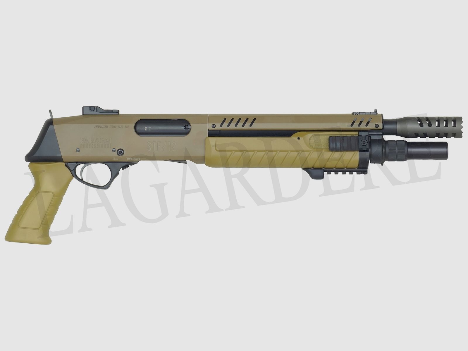 FABARM STF 12 COMPACT 11" TAN KONFIG. L-185 LE PISTOLE (VORDERSCHAFTREPETIERFLINTE)