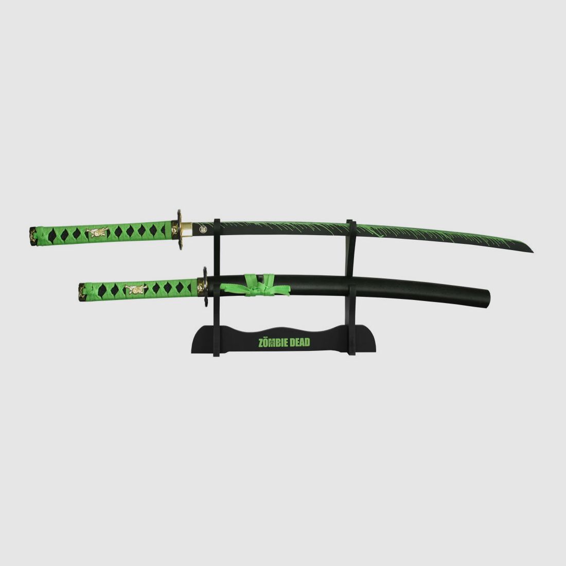 2er Samuraigarnitur Zombie Dead 2x Samuraischwert mit 'Stnder