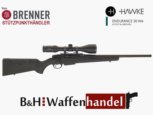 Komplettpaket, auf Lager: Brenner BR 20 Polymerschaft mit Hawke Endurance 3-12x56 fertig montiert (Best.Nr.: BR20PP4) Finanzierung möglich