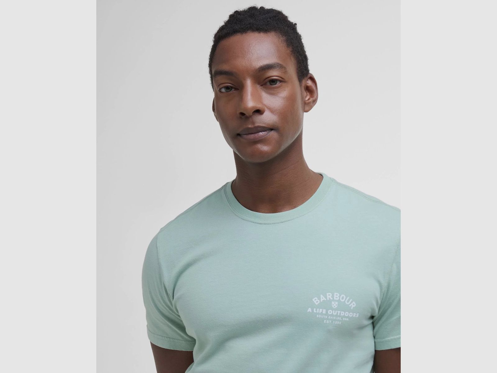 T-shirt BARBOUR z logo Cranmer w kolorze jasnego jabłka