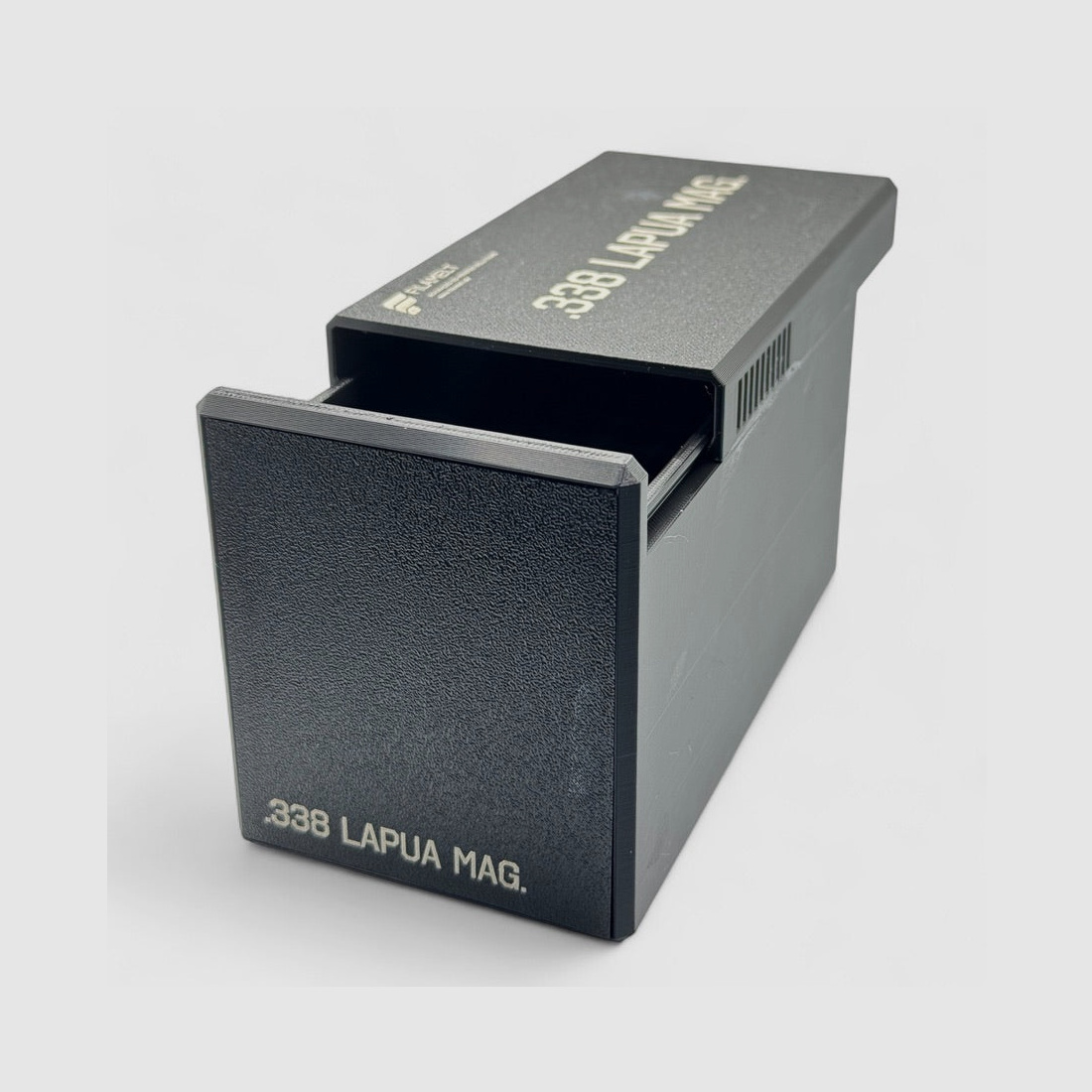 Filamelt ammunition box / .338 Lapua Magnum / 'sliding lid' / cartridge box, ammo box