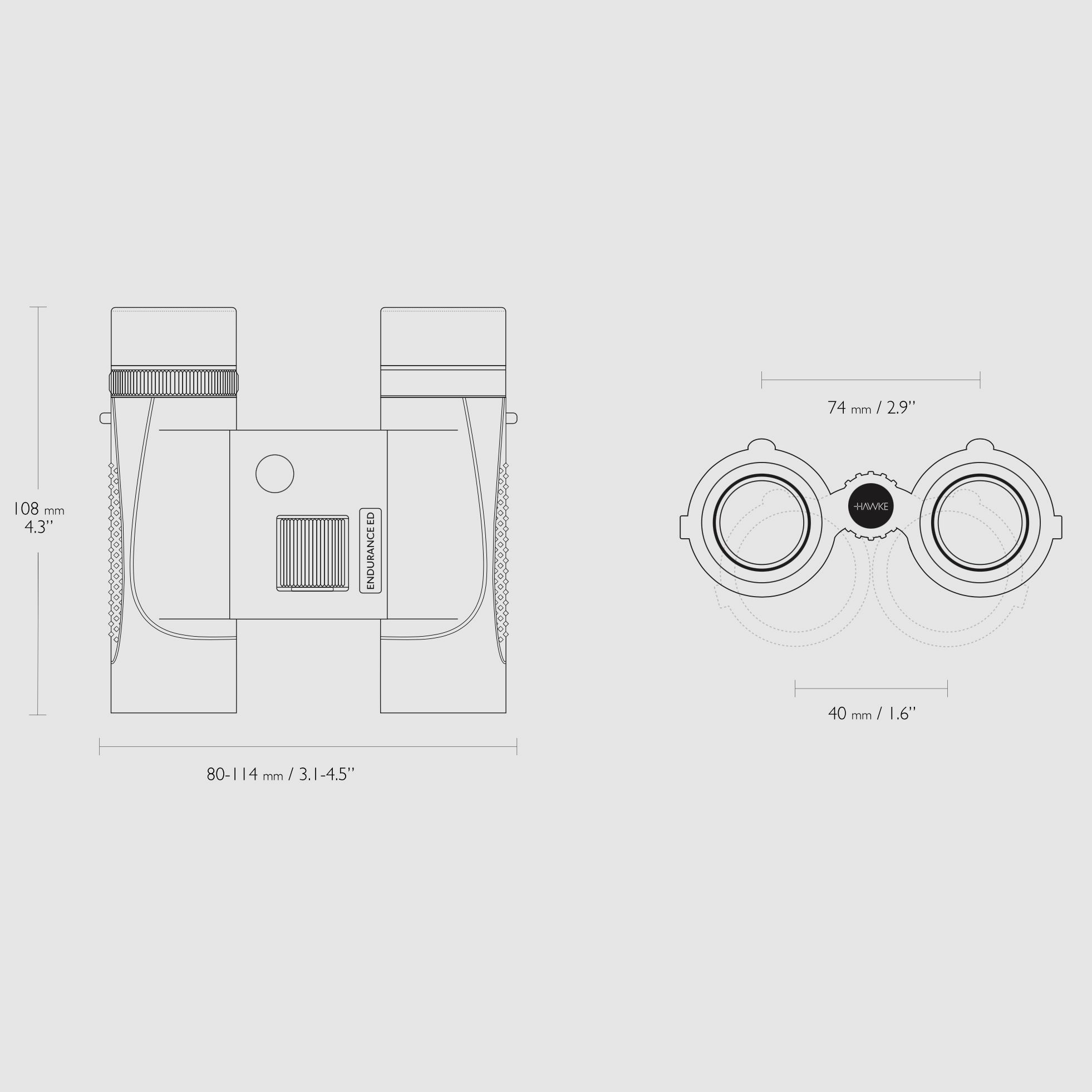 HAWKE 36111 Prismáticos Endurance ED 10x25 Verde