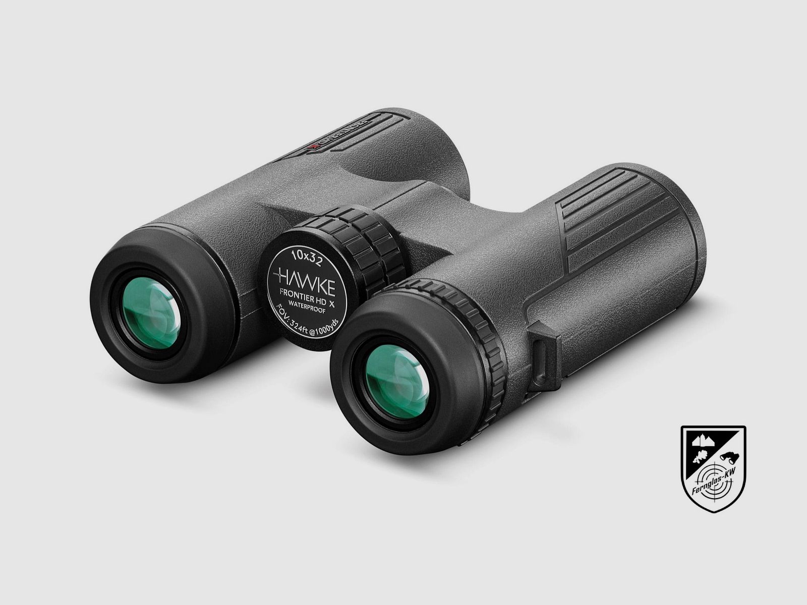 HAWKE 38008 Frontier H DX 10x32 Fernglas Grau mit Zubehör