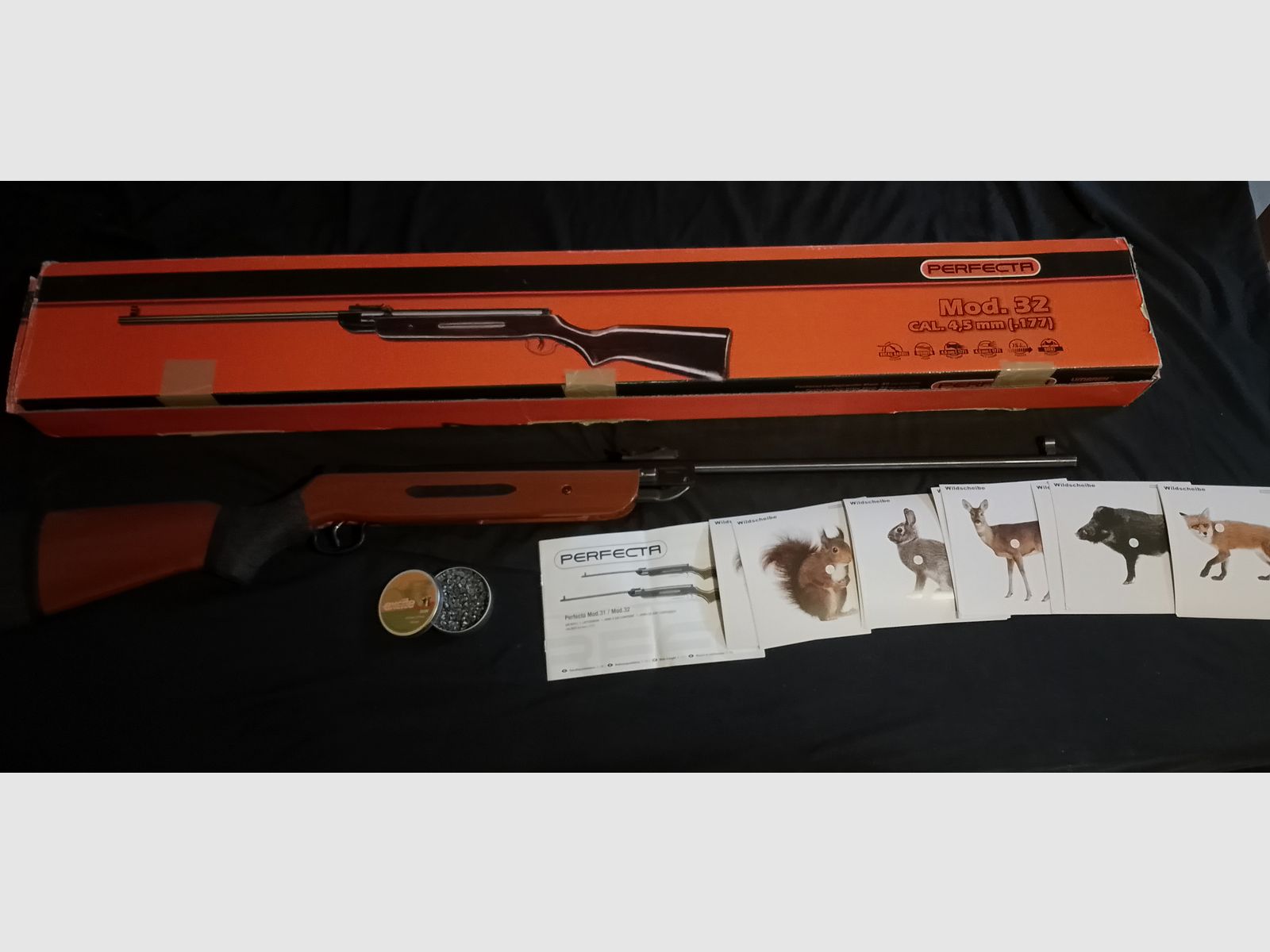 Nice Umarex perfecta oldschool air rifle 4.5mm .177 with Excite econ diabolo pellets and targets Optional with scope 4x28 Nikko