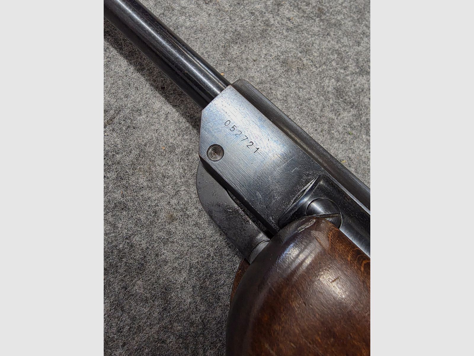 Fucile ad aria compressa molto vecchio Walther Mod. 53 Knicker con diottra senza marchio F degli anni '50/'60 cal. 4,5mm Diabolo, immagine 5 di 11