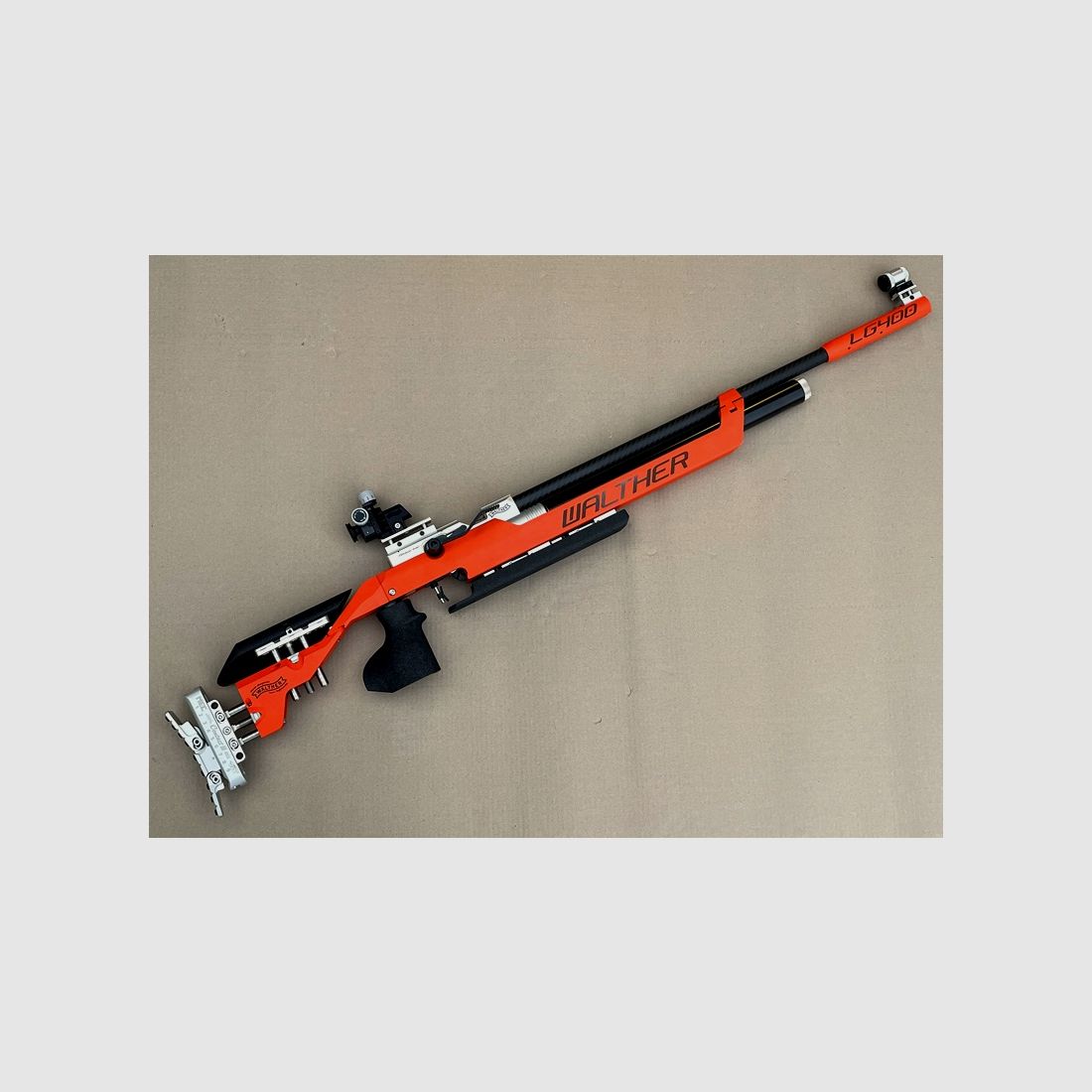 AIR RIFLE WALTHER LG400 ALUTEC EXPERT - SPECIAL COLORS "ORANGE"