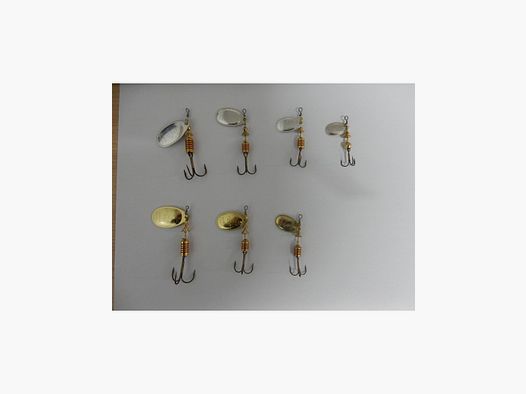 LOTE DE 10 CUCHARAS MEPPS AGLIA TAMAÑOS 0 1 2 3 PLATA O ORO