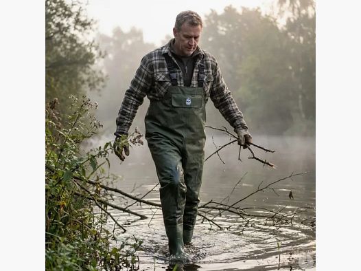 Waders wodoodporne z kieszenią z przodu, z rowkowanymi podeszwami, nylon PVC rozmiar 39 do 48