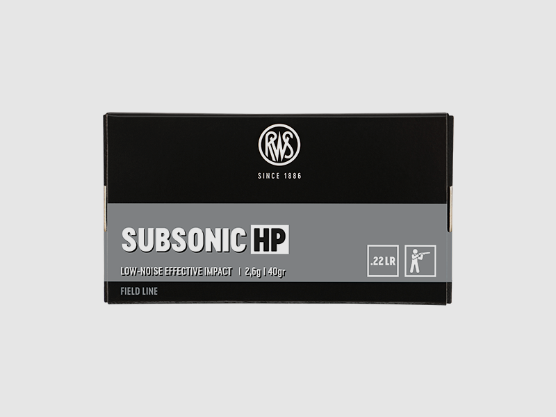 RWS 2132664 .22 LR Subsonic HP 2.6 g 40 gr rimfire ammunition
