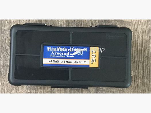 Frankford Arsenal ammunition box #507 with hinge for 50 cartridges .44 Spec./ .44-40, .44 Mag