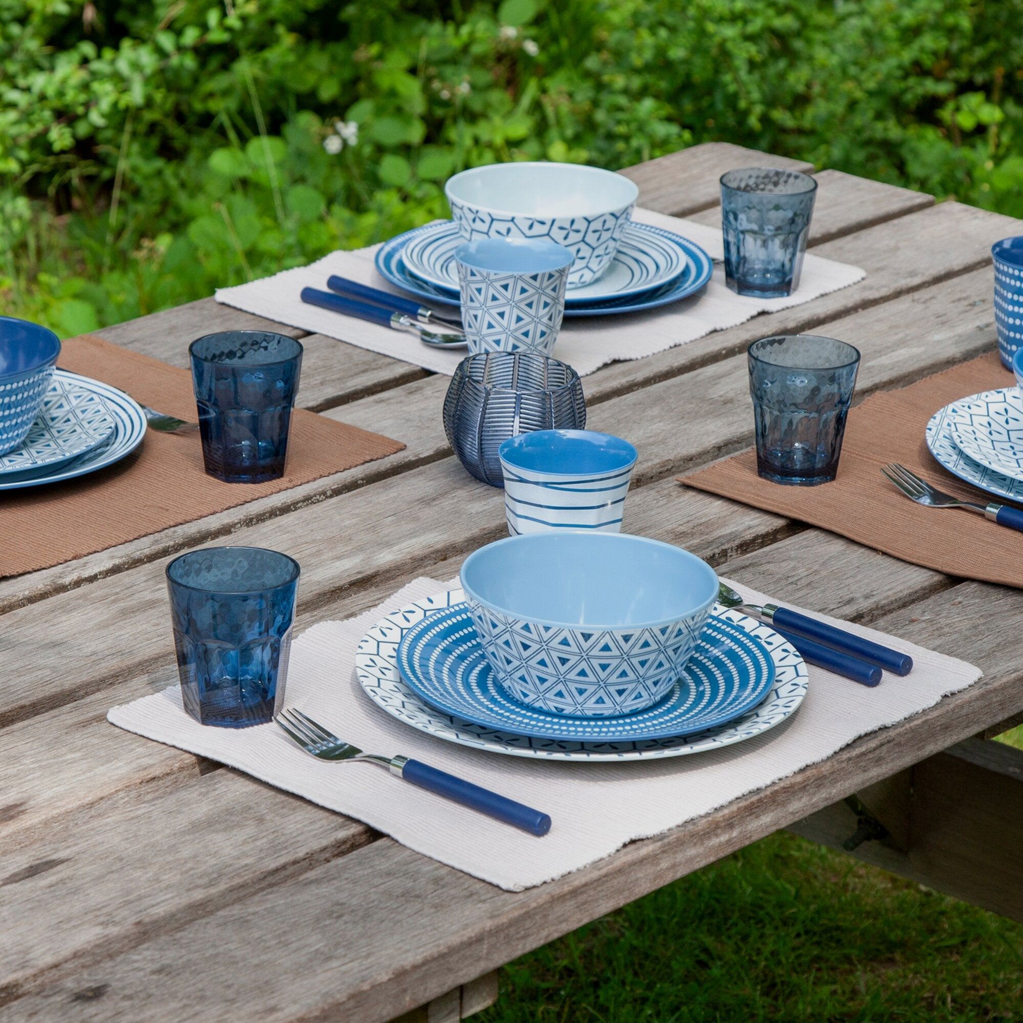 Dinnerware Set Mix & Match, 16-piece, blue/white, image 6 of 24