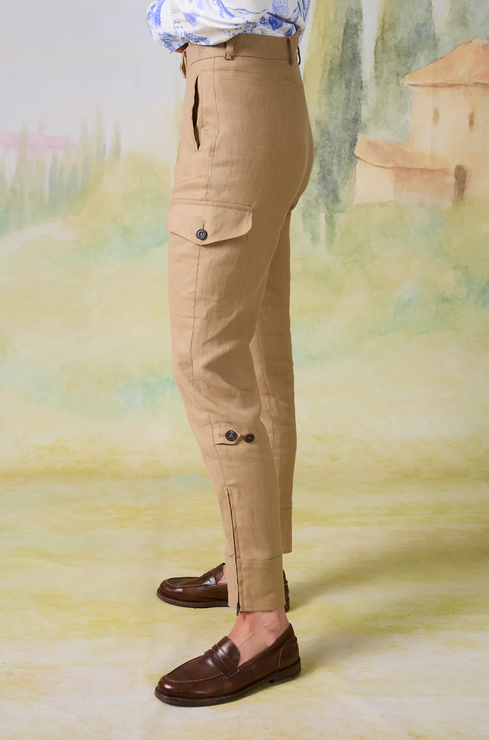Habsburg Hose Spiegelsee in Panama Fluid Stretch in Beige, Bild 2 von 4