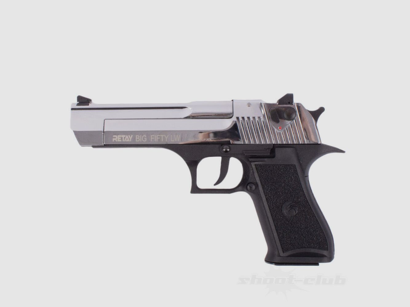 Retay	 Big Fifty LW Schreckschusspist 9mmP.A.K Hochglanz-Chromfinish