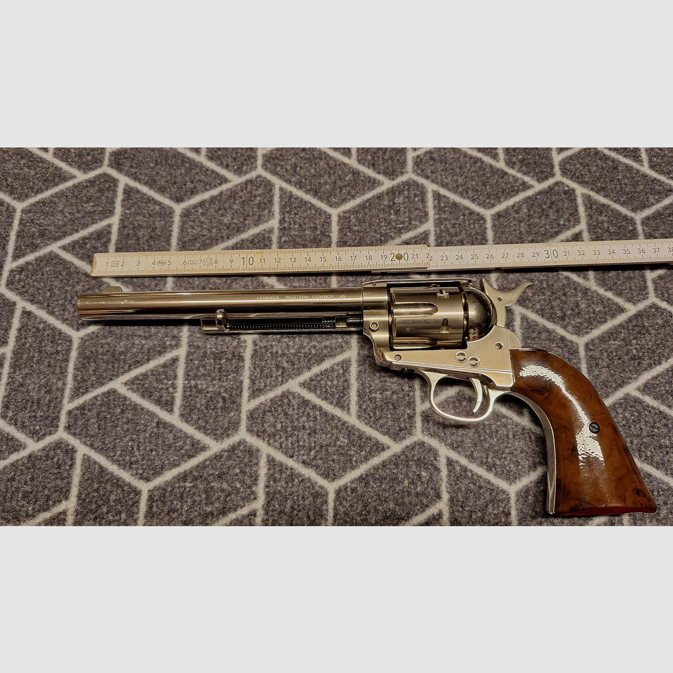 King Arms SAA .45 Peacemaker 7,5 Zoll Revolver CO2 6mm BB silber-chrome Finish