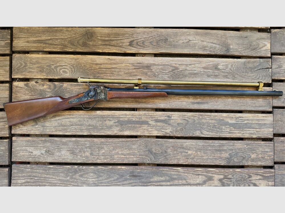 Pedersoli Sharps Sporting Rifle 45 70 met Messingscope Zeldzaam !!! .45-70Gov