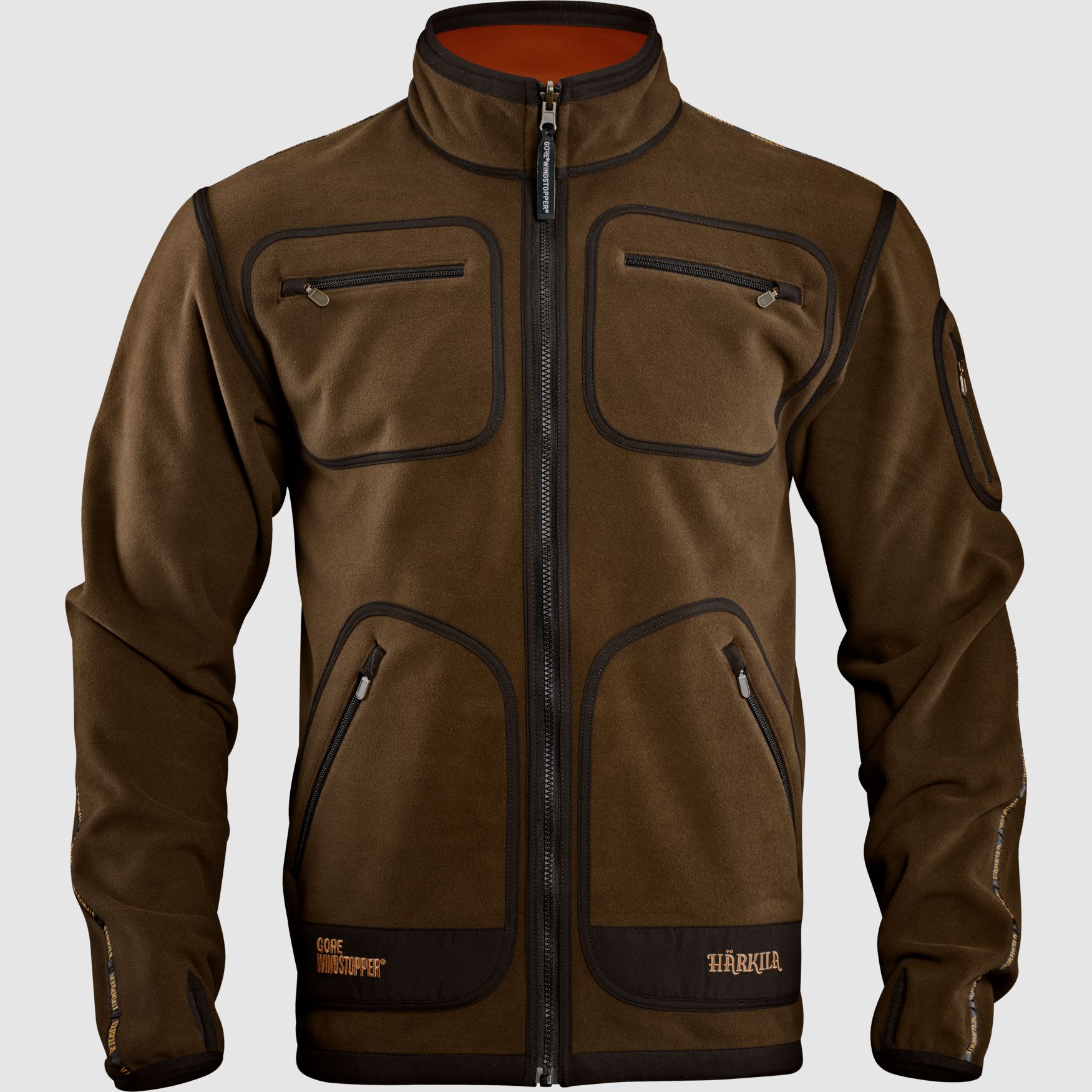 Härkila Kamko Fleecejacke Hunting Green/ Orange Blaze