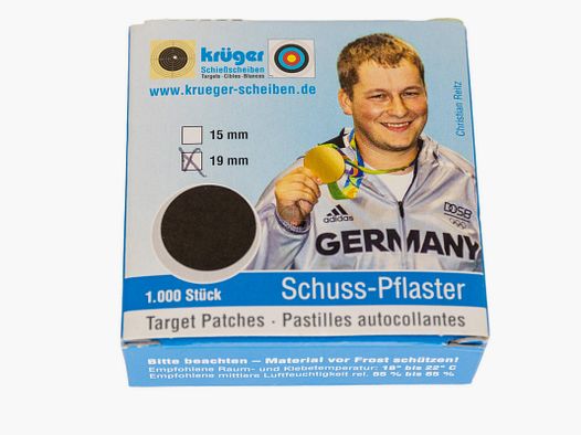 Krger Schusspflaster 19mm Schwarz - 1000 Stk.