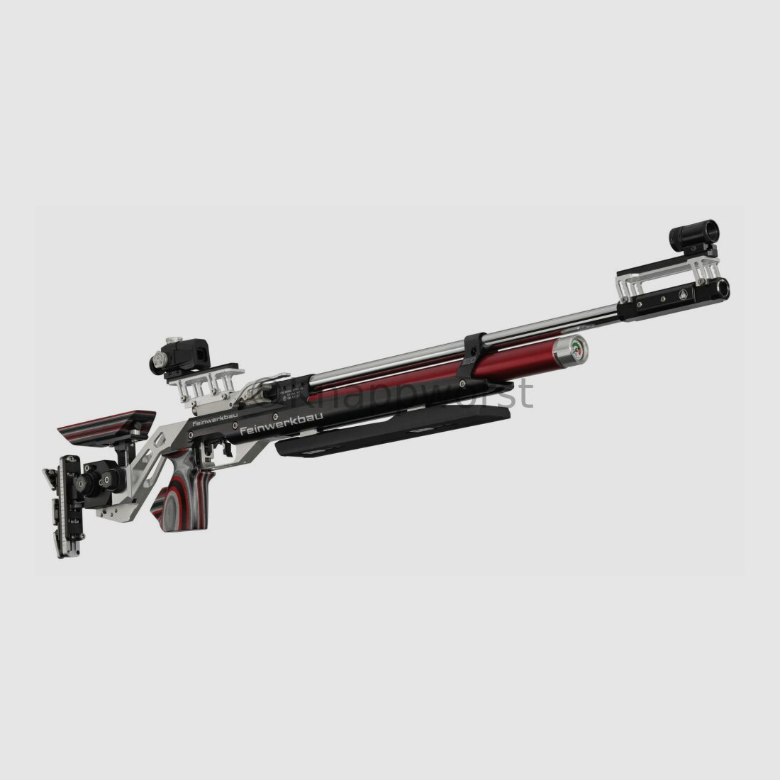 Feinwerkbau Feinwerkbau 800 Alu Silber/Rot Auflage - Schaftkappe X-line