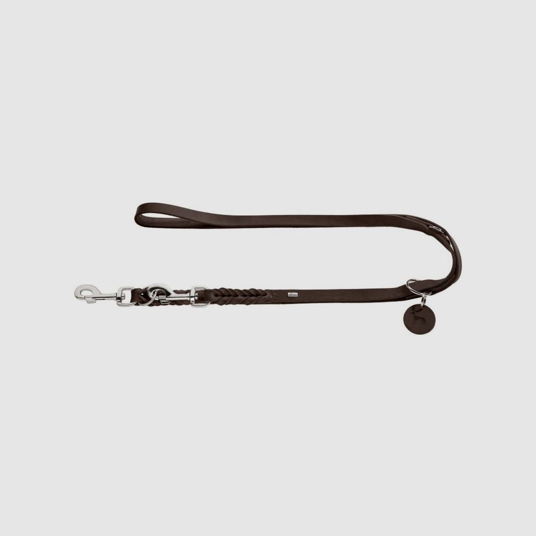 Hunter Verstellbare Führleine Solid Education / Länge 200cm / Breite 13mm dunkelbraun