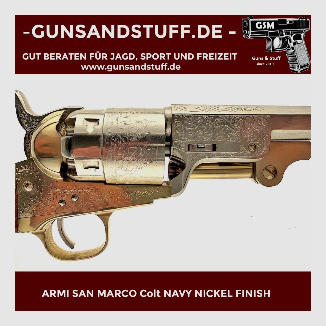 ARMI SAN MARCO COLT NAVY .44 (CZARNY PROCH) NIKLOWE WYKOŃCZENIE