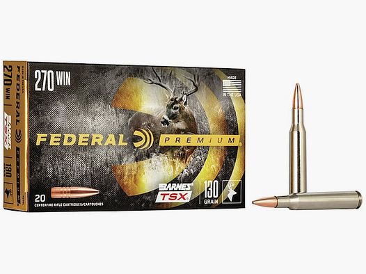 Federal Premium Barnes TSX .270 Win. 130GR HP 20 cartridges