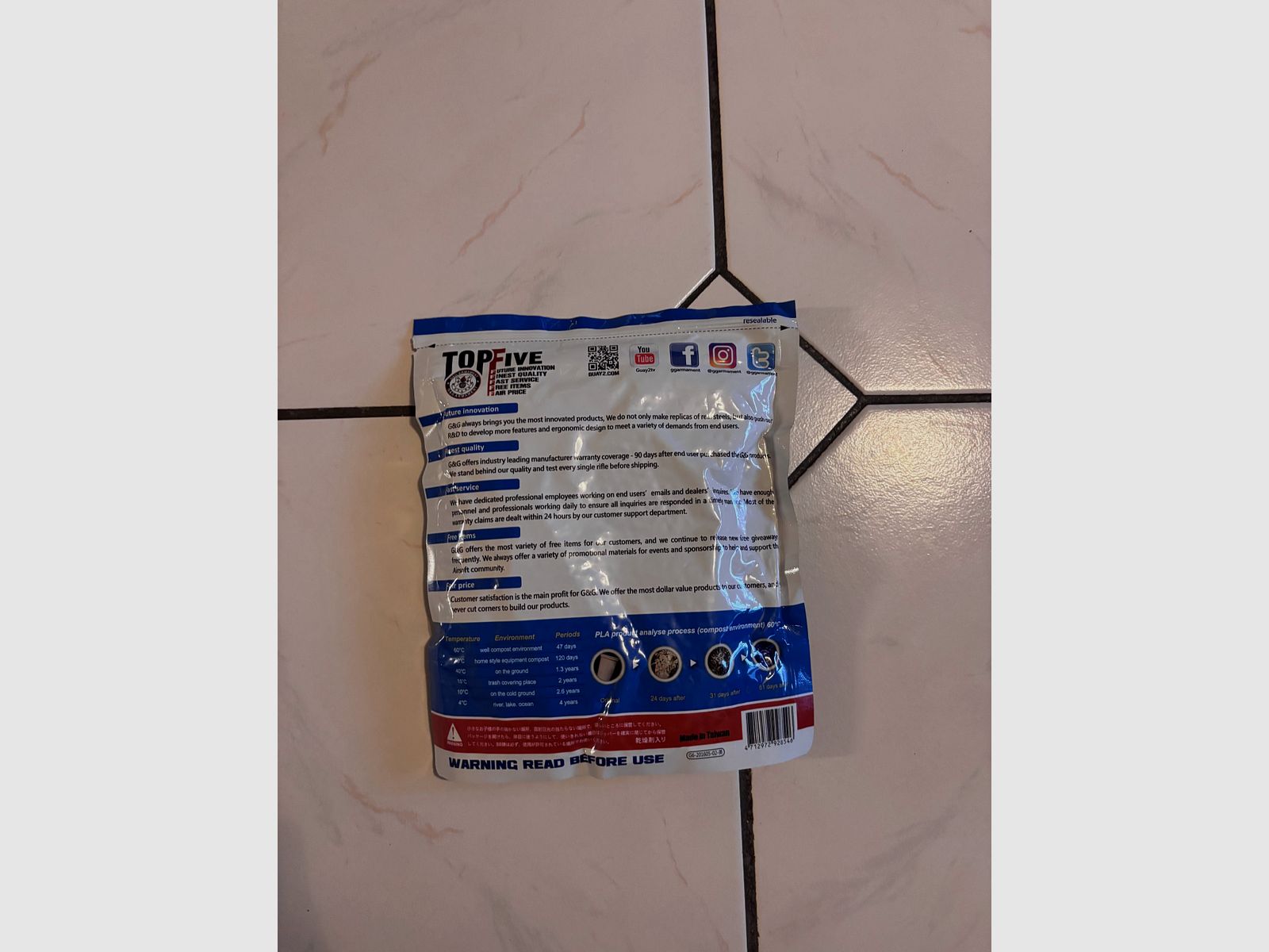 3x G&G Airsoft Bio BBS 0,28g 6mm 1kg Packung