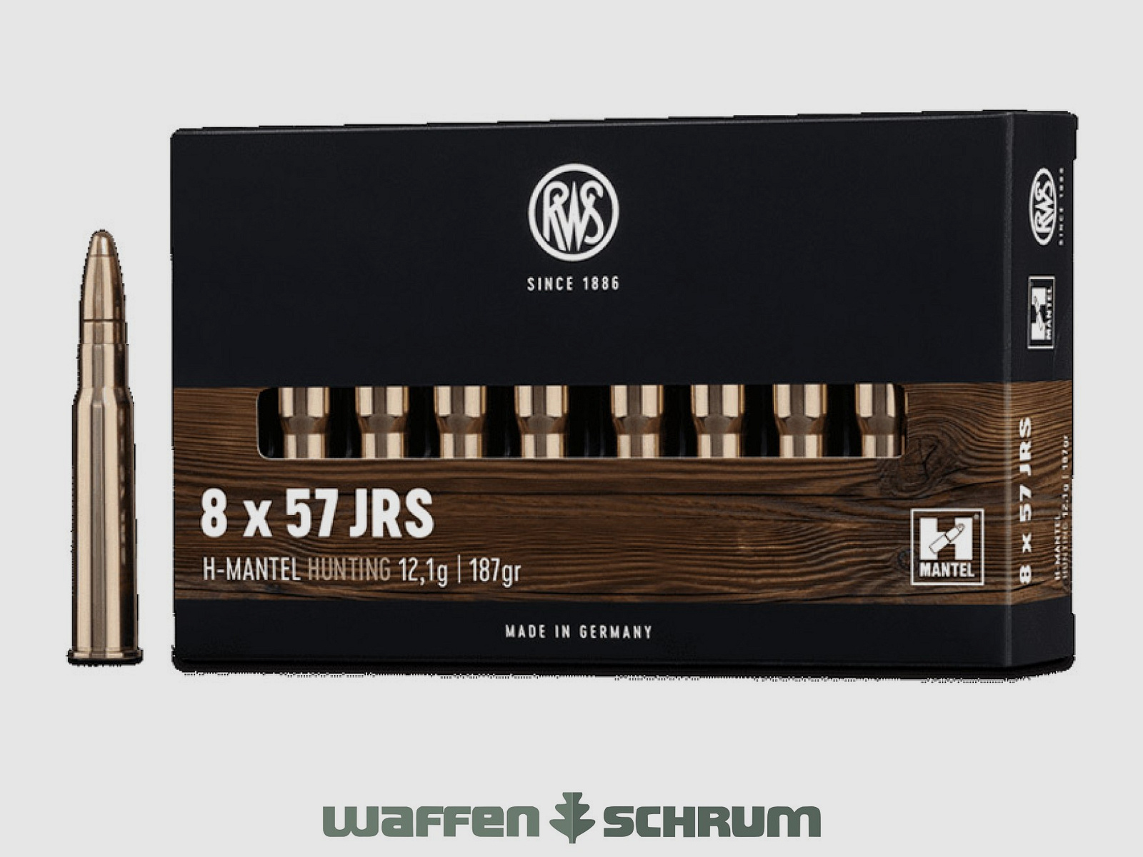 RWS HMK 12,1g - 187gr 8x57JRS