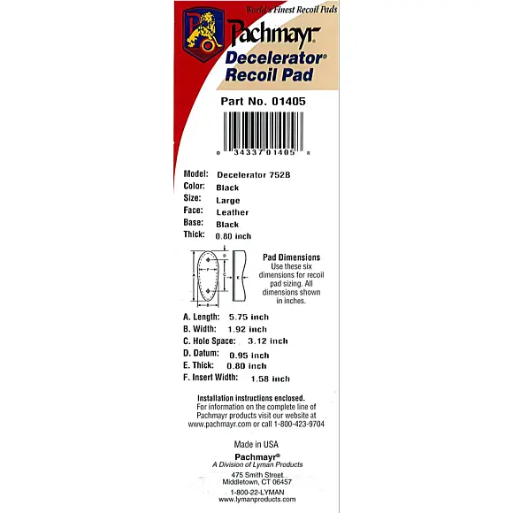 Pachmayr D752B schwarze Schichtplatte für Waffen, Bild 7 von 16