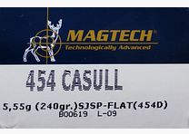 Cartuchos de revólver Magtech 454 Casull 15,55g. 240GR. SJSP-Plano (454D) !!!