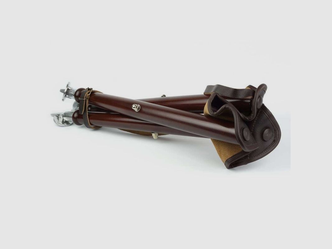 Sgabello in Legno e Pelle - 3 Gambe - Acciaio, immagine 5 di 9