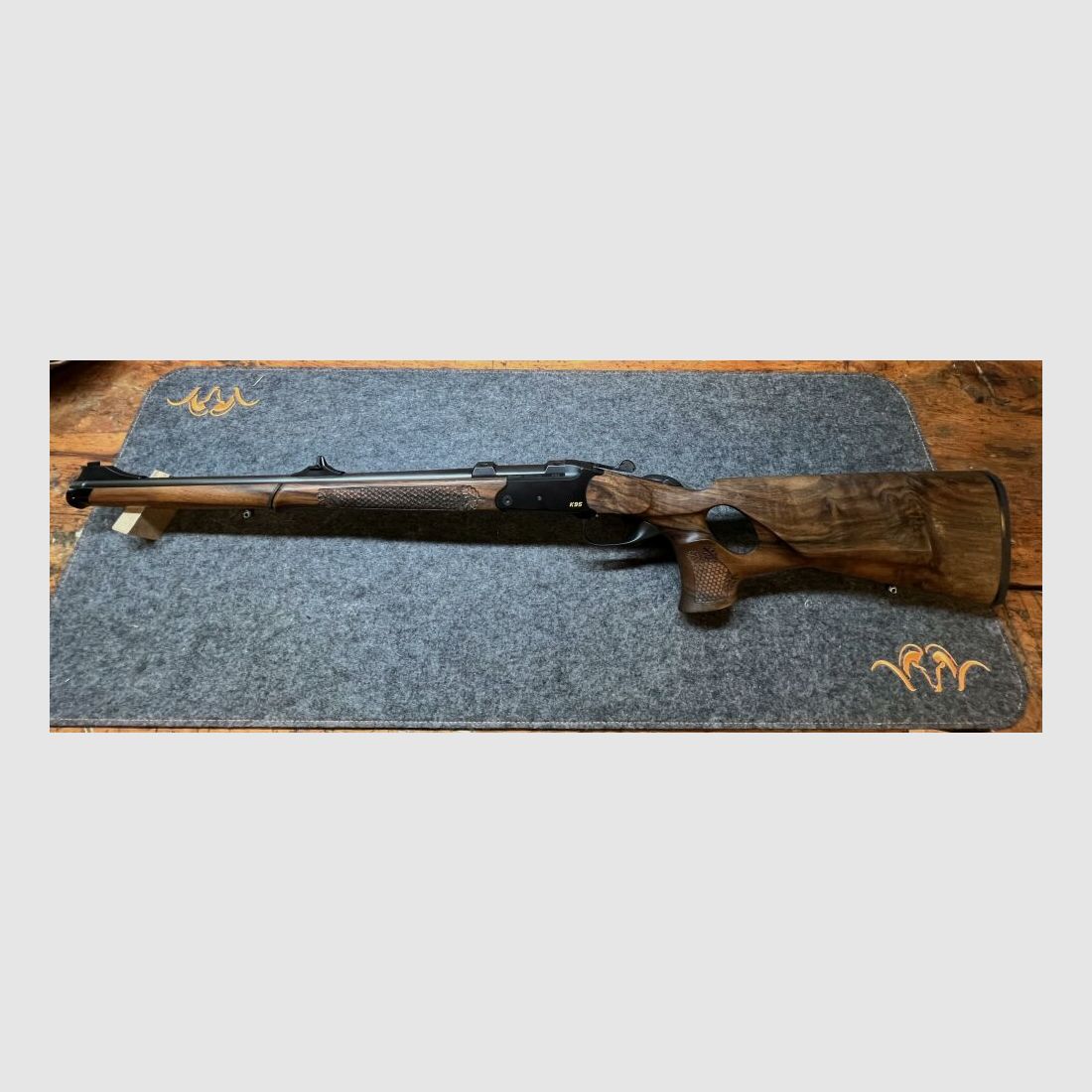 Blaser Kipplaufbüchse K95, Kal. .308Win, Stutzen, mit Holz-Lochschaft "Unik .308Win