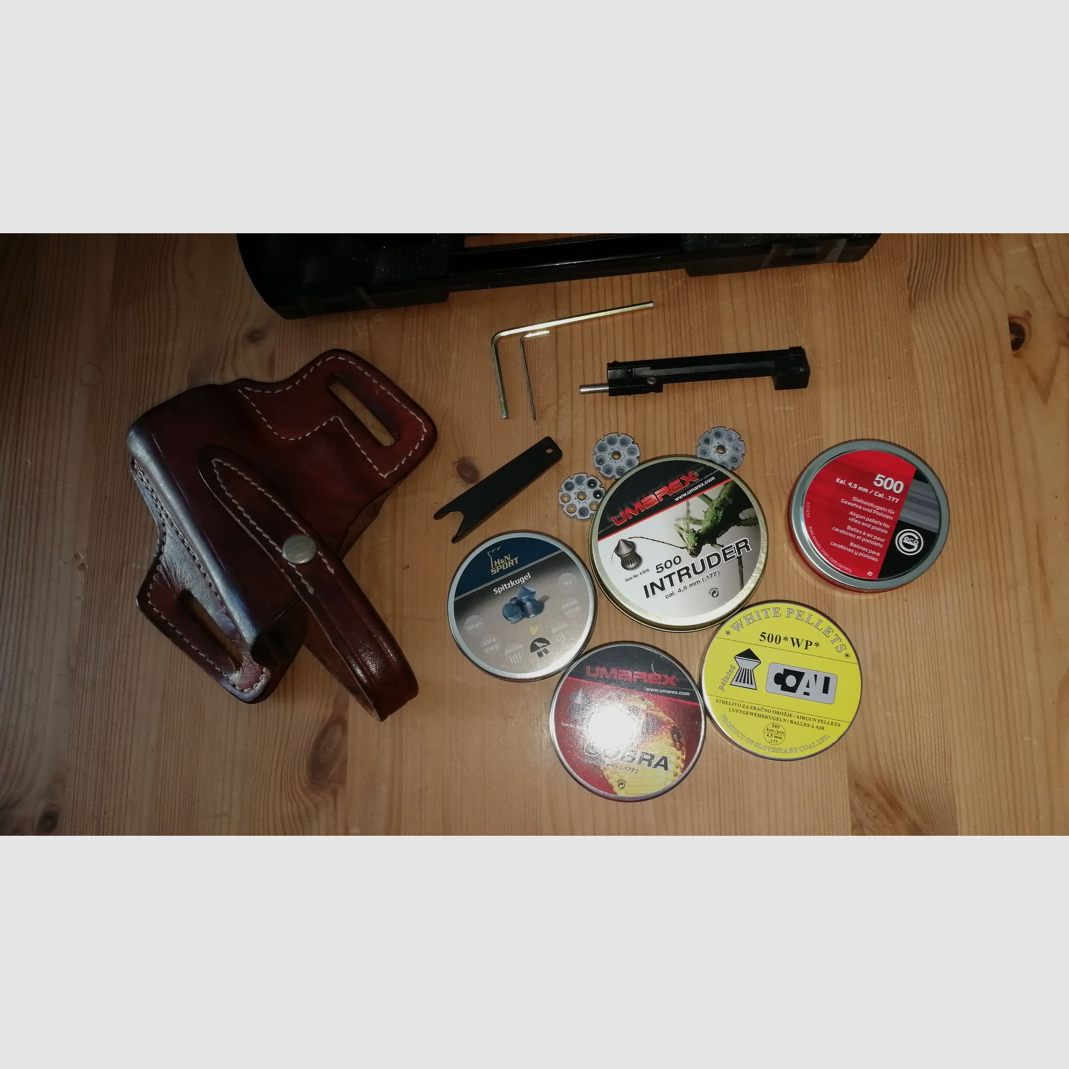 Walther CP 88 "Sniper editie" verchroomde luchtpistool met veel accessoires