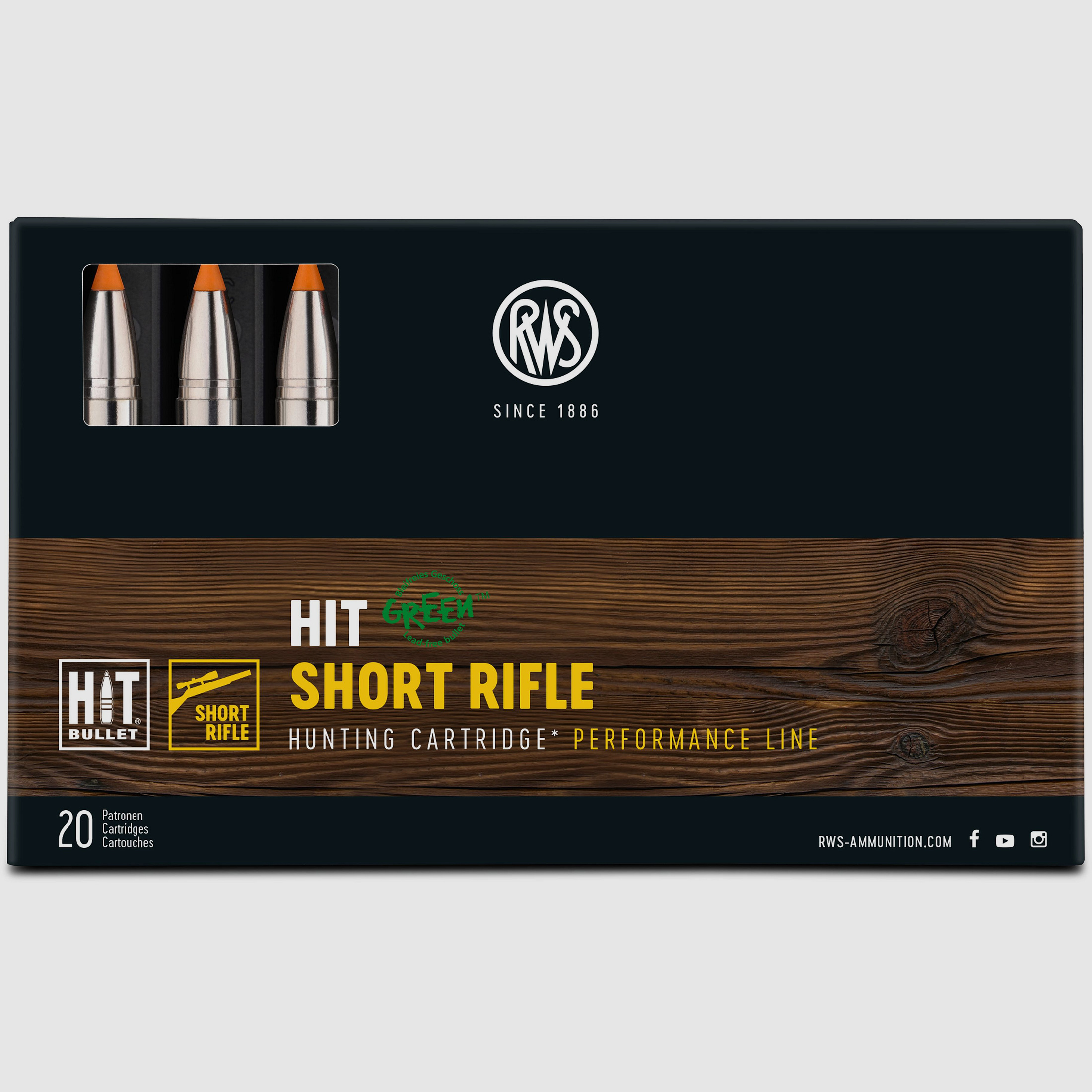 RWS 9,3x62 HIT 16,2g ShortRifle Bleifrei