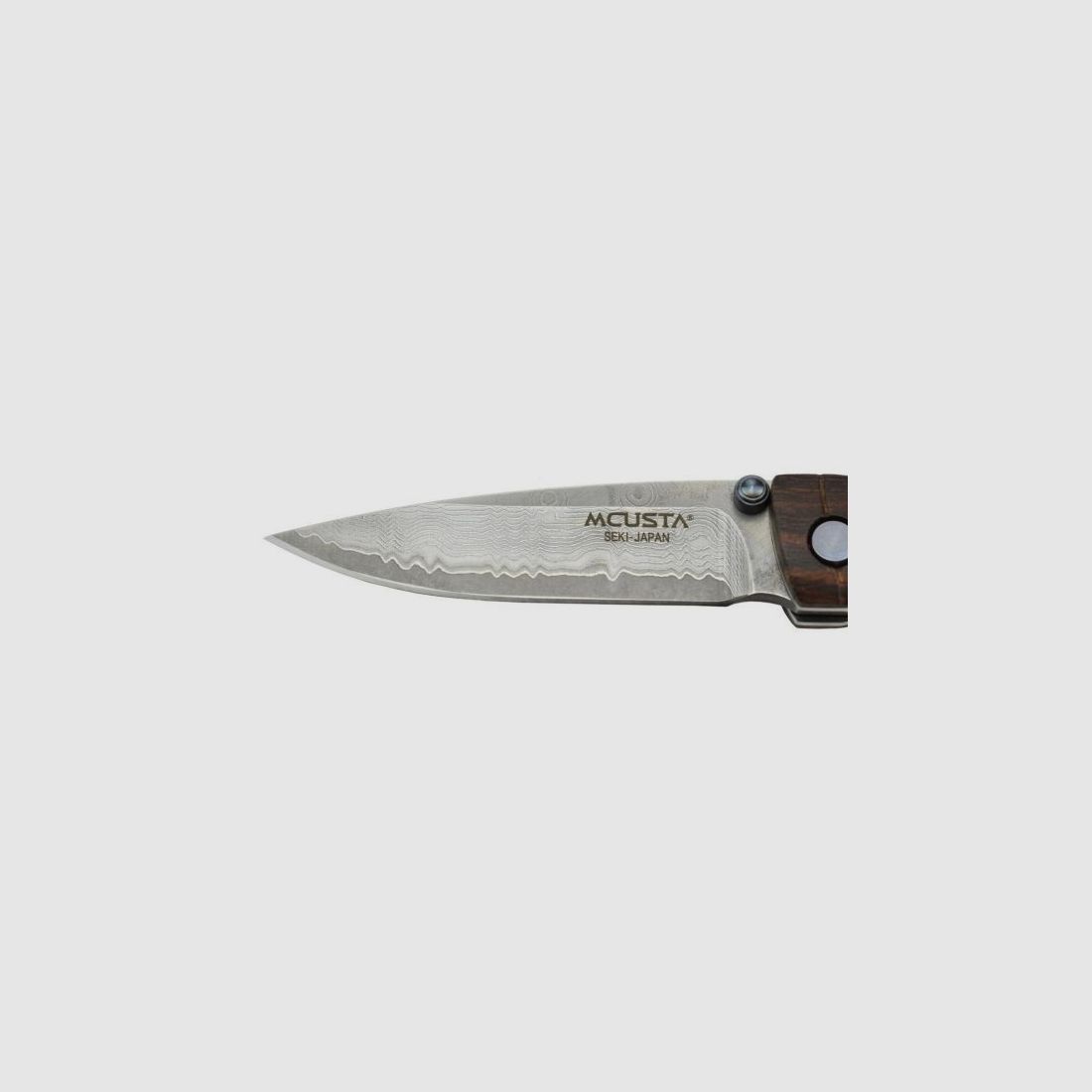 Mcusta MC-0074DI Cuchillo de bolsillo Shinra Emotion Take Damascus con mango de madera de hierro, imagen 3 de 20
