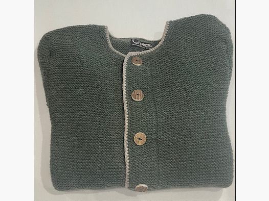 Veste en Laine de Mouton pour Homme Tricotée à la Main en Olive