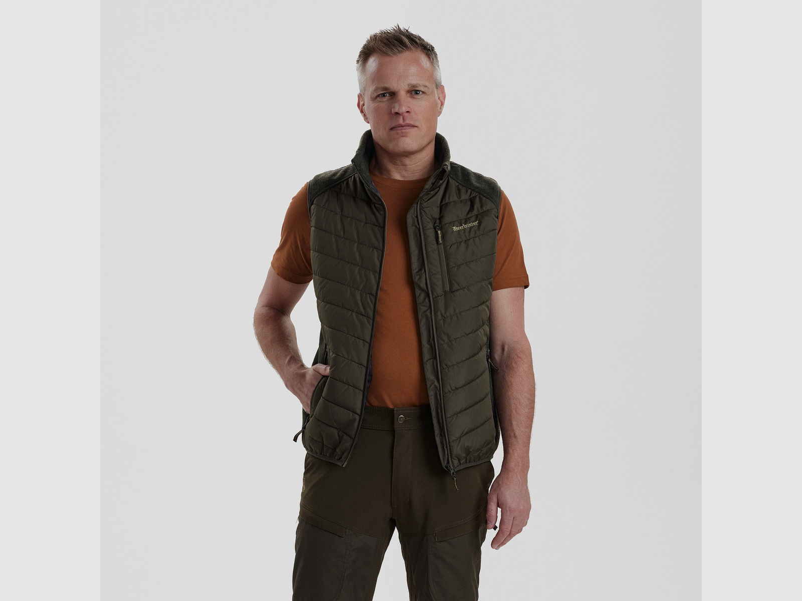 Moor Padded Vest with Knit - Timber - Size: 5XL