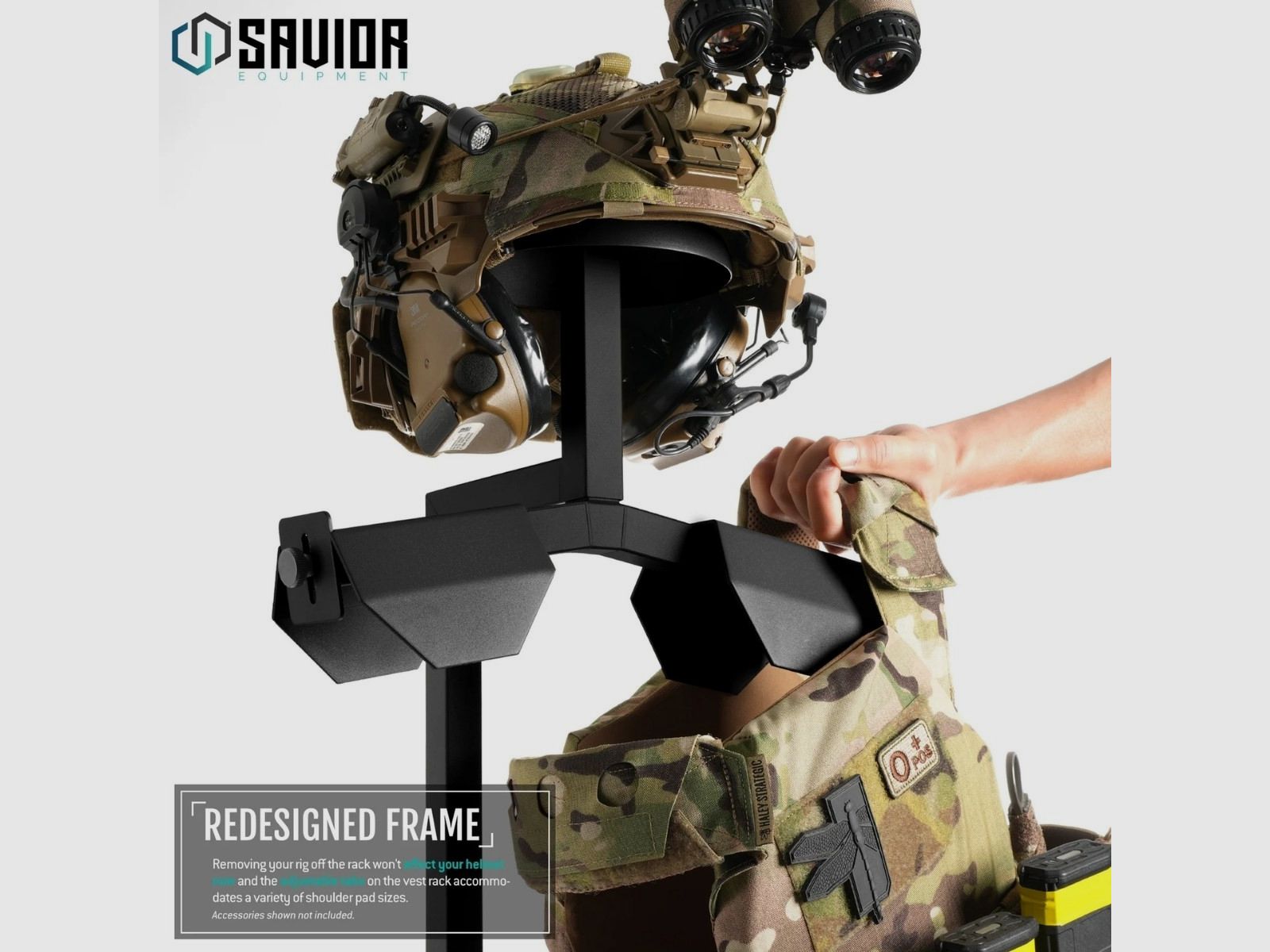 Savior – Supporto tattico – H.A.B. Rack 2.0 Tactical Gear Stand – Nero – RK-HAB-ST-VER2-BK, immagine 3 di 6