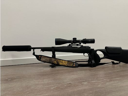 Frankonia 9.3*62 repeating rifle with scope and silencer