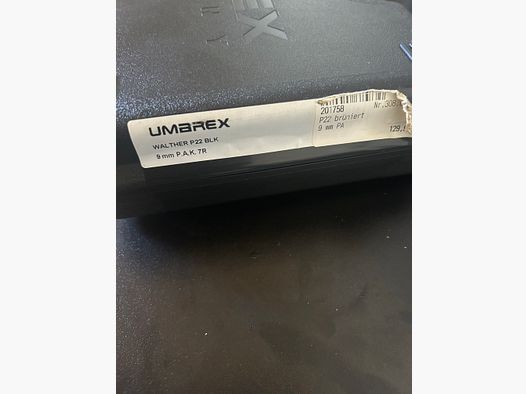 Halbfunktionsfähige Schreckschuss Walter P22 BLK