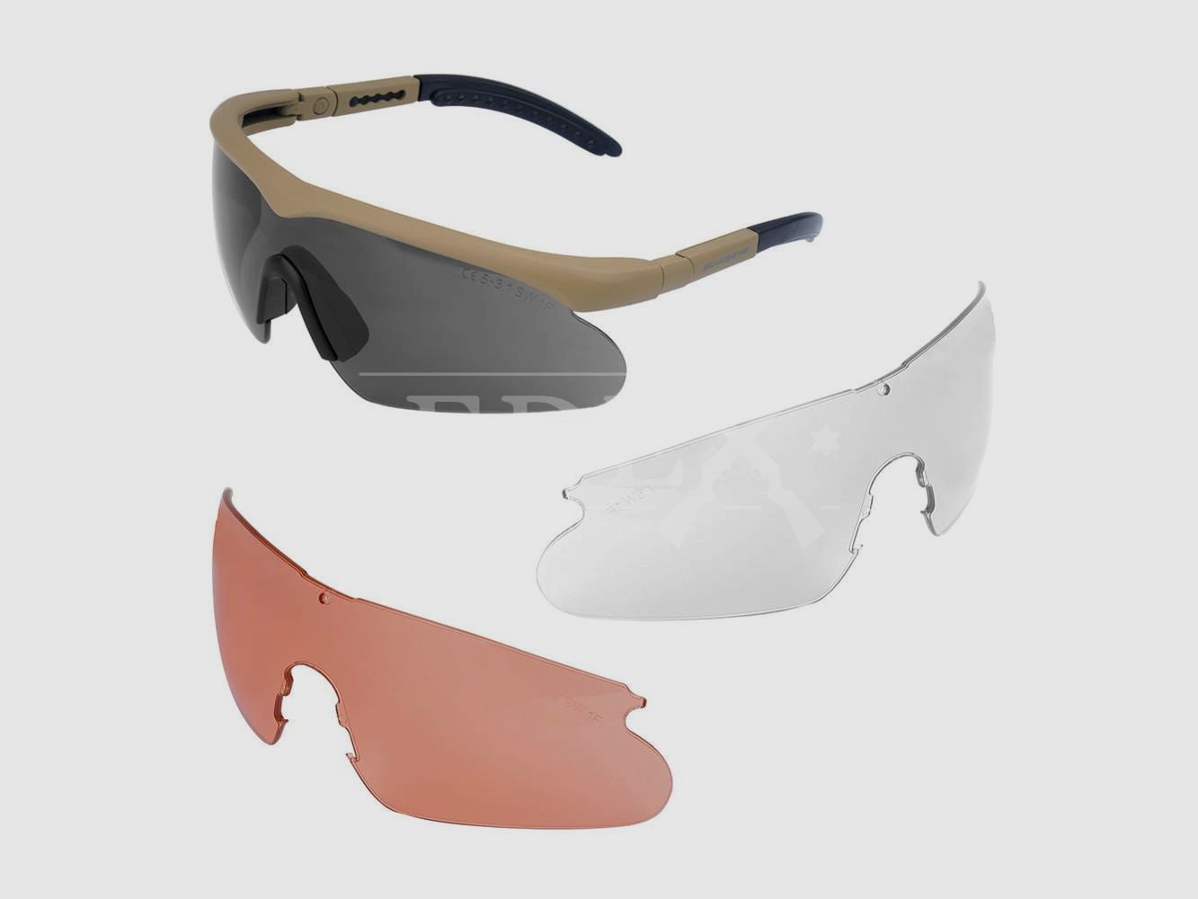 Shooting glasses SwissEye Raptor+visors Coyote