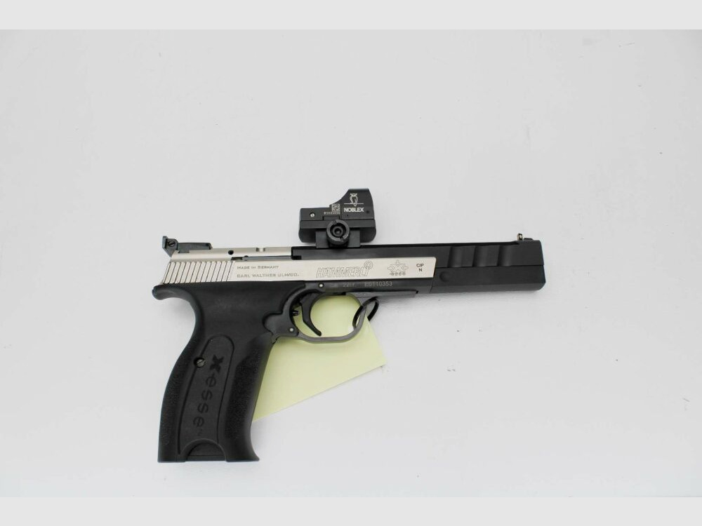 Hämmerli X-esse IPSC pistol cal. .22lr with 3 magazines and Noblex sight II .22lr