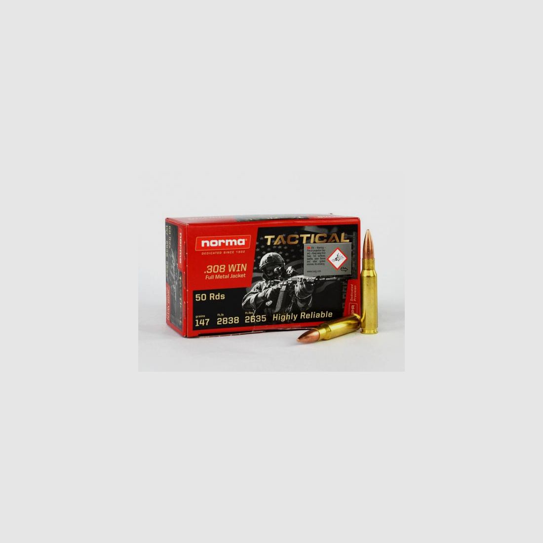 NORMA .308 Winchester TACTICAL, FMJ 147 grs