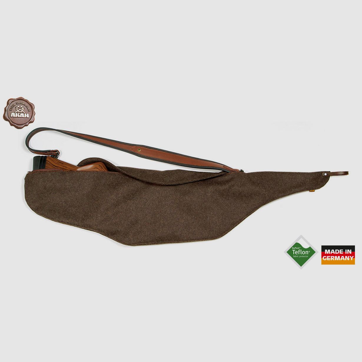 Pirschfutteral aus Loden braun - 120cm, teflonbeschichtet