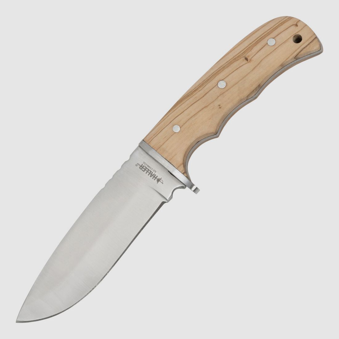 Coltello con manico in legno d'olivo incluso fodero