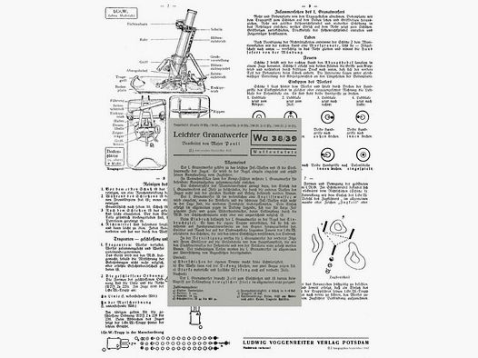 Nachdruck Taschenkarte Wehrmacht leichter Granatwerfer 5cm